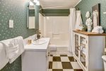 Master Bathroom with shower at Rabbit Hill Cottage